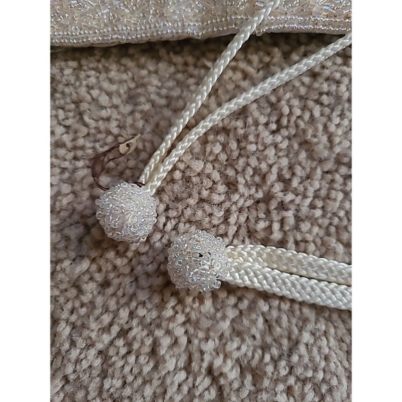 Christian DIOR CEINTURES  vintage hand beaded cream bridal cumberbund BELT SZ XS - Picture 8 of 13